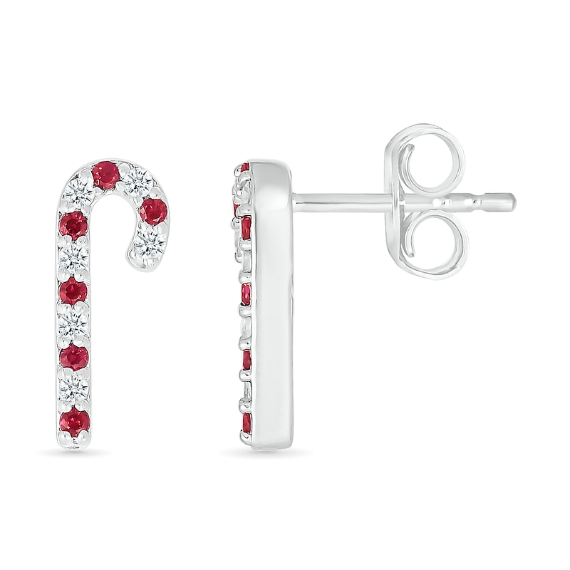 Sterling silver candy cane earrings Sterling silver candy cane earrings