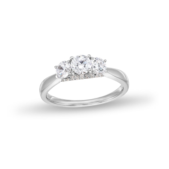 1 CT. T.w. Diamond Past Present Future® Engagement Ring in 14K White Gold