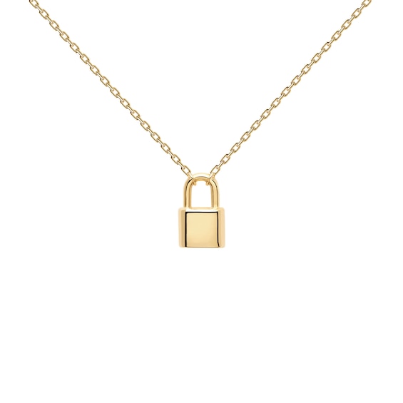 PDPAOLAâ¢ at Zales Lock Necklace in Sterling Silver with 18K Gold Plate - 19.5"