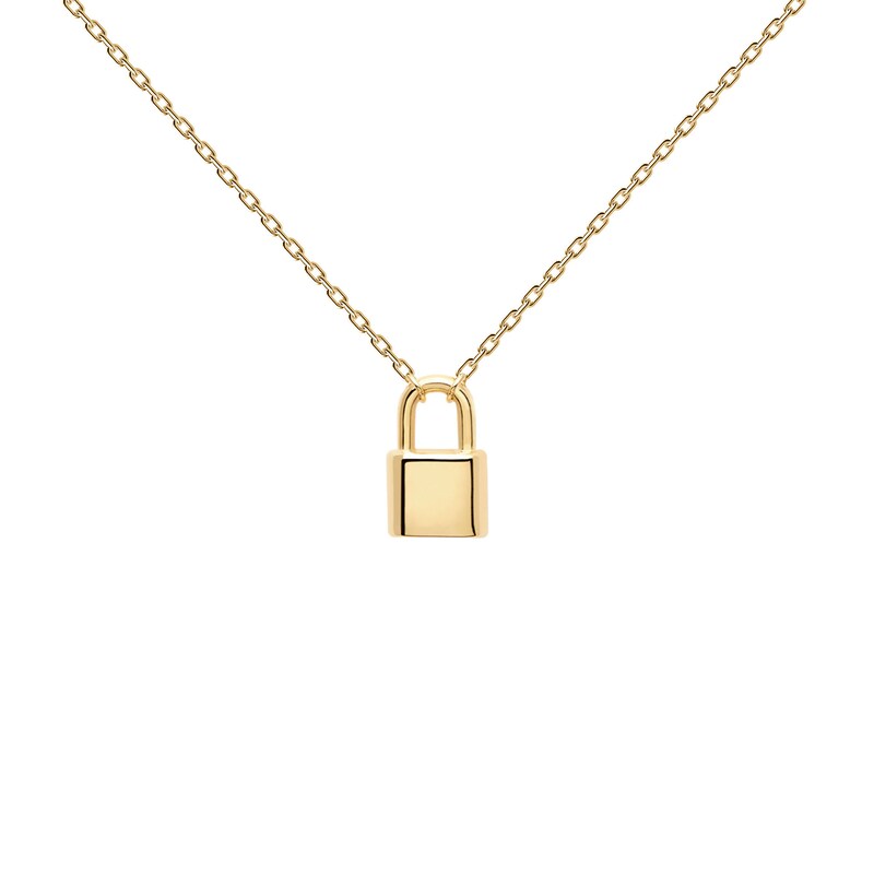 Main Image 1 of PDPAOLA™ at Zales Lock Necklace in Sterling Silver with 18K Gold Plate - 19.5"