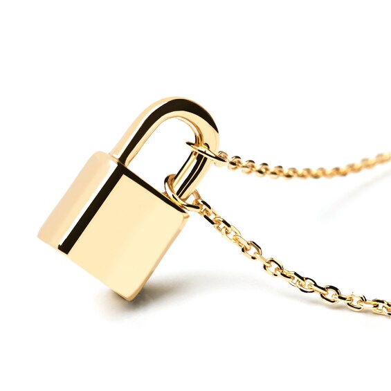 PDPAOLAâ¢ at Zales Lock Necklace in Sterling Silver with 18K Gold Plate - 19.5"