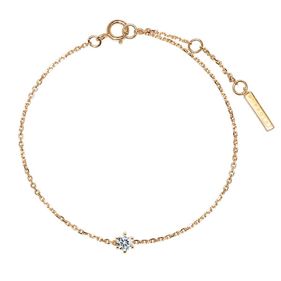 PDPAOLAâ¢ at Zales Cubic Zirconia Solitaire Bracelet in Sterling Silver with 18K Gold Plate - 7"