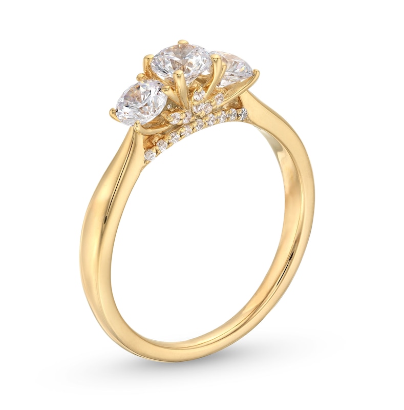 Main Image 3 of 1 CT. T.W. Diamond Past Present Future® Engagement Ring in 14K Gold