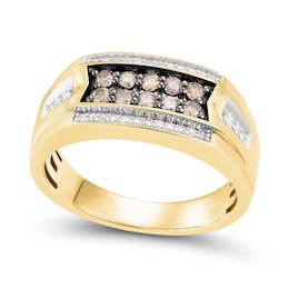 1/2 CT. T.W. Champagne and White Diamond Band in 10K Gold