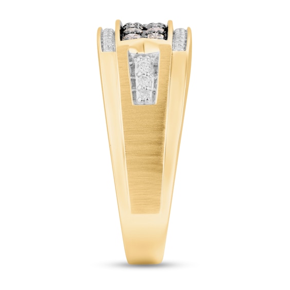 1/2 CT. T.w. Champagne and White Diamond Band in 10K Gold
