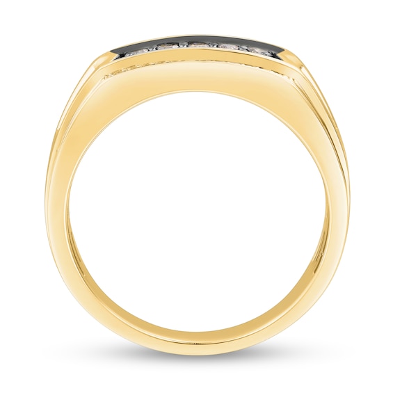 1/2 CT. T.w. Champagne and White Diamond Band in 10K Gold