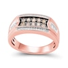 Thumbnail Image 1 of 1/2 CT. T.W. Champagne and White Diamond Band in 10K Rose Gold