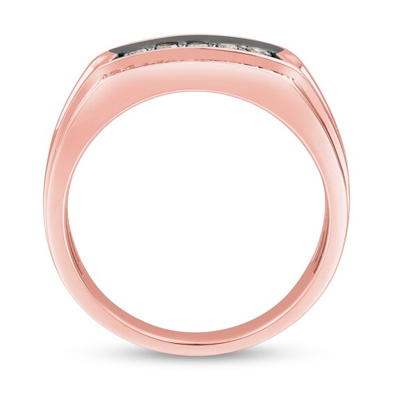 1/2 CT. T.w. Champagne and White Diamond Band in 10K Rose Gold