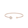 Thumbnail Image 1 of 6.0mm Lab-Created Opal and 1/10 CT. T.W. Diamond Frame Double Heart Open Bangle in 10K Rose Gold