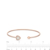 Thumbnail Image 3 of 6.0mm Lab-Created Opal and 1/10 CT. T.W. Diamond Frame Double Heart Open Bangle in 10K Rose Gold