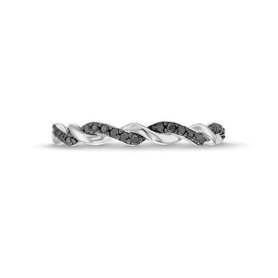 1/15 CT. T.w. Black Diamond Twist Band in 10K White Gold