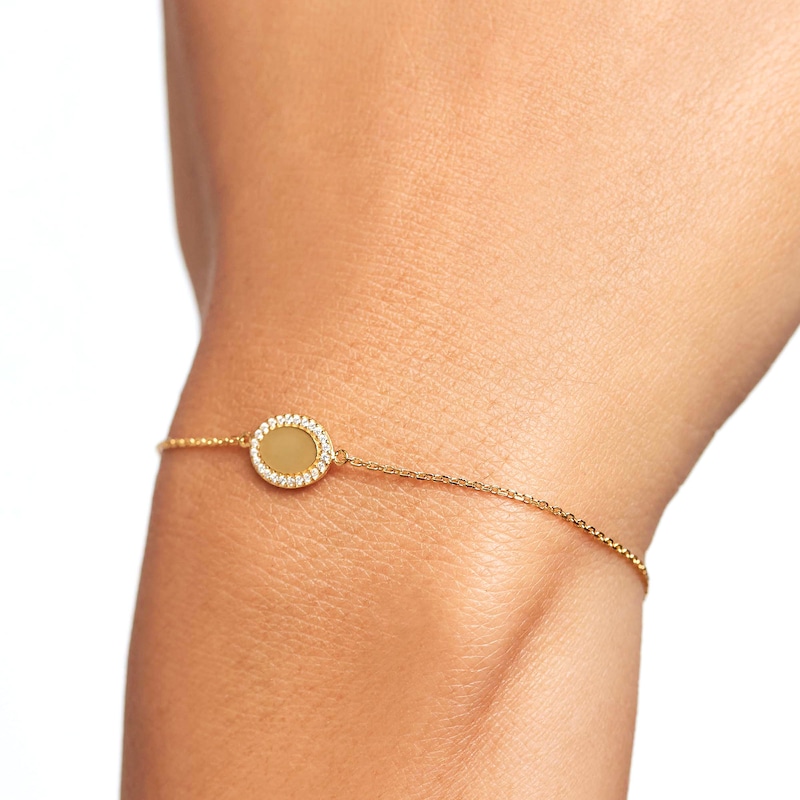 Main Image 1 of PDPAOLA™ at Zales Cubic Zirconia Frame Oval Bracelet in Sterling Silver with 18K Gold Plate