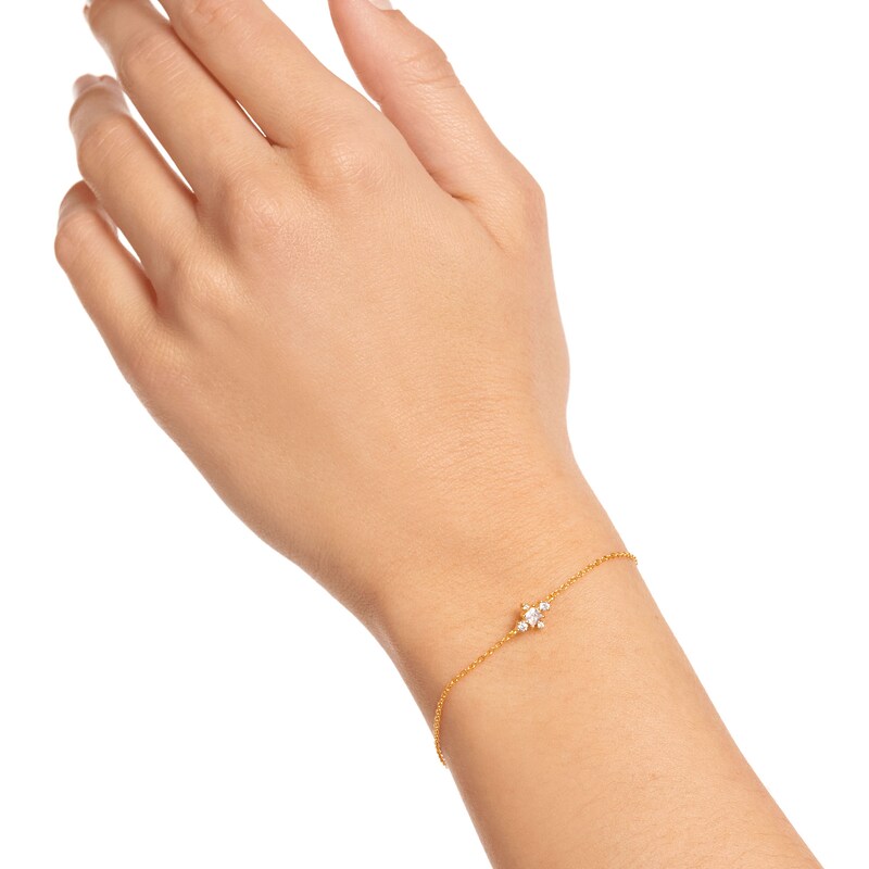 Main Image 2 of PDPAOLA™ at Zales Radiant-Cut and Round Cubic Zirconia Bracelet in Sterling Silver with 18K Gold Plate