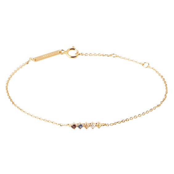 PDPAOLAâ¢ at Zales Multi-Color Cubic Zirconia Five Stone Line Bracelet in Sterling Silver with 18K Gold Plate
