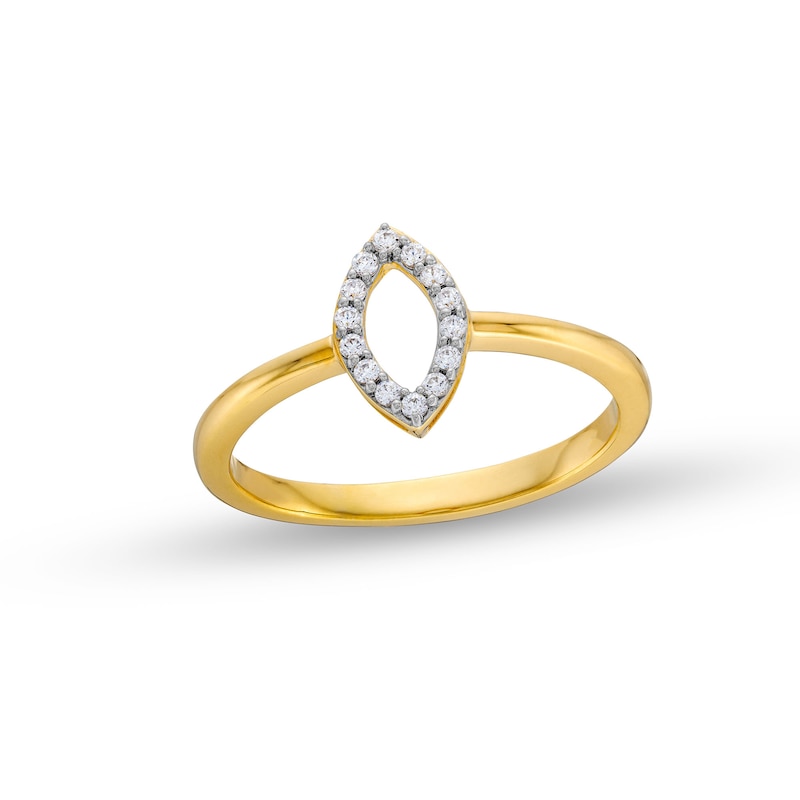 Main Image 1 of 1/10 CT. T.W. Diamond Marquise Outline Ring in 10K Gold