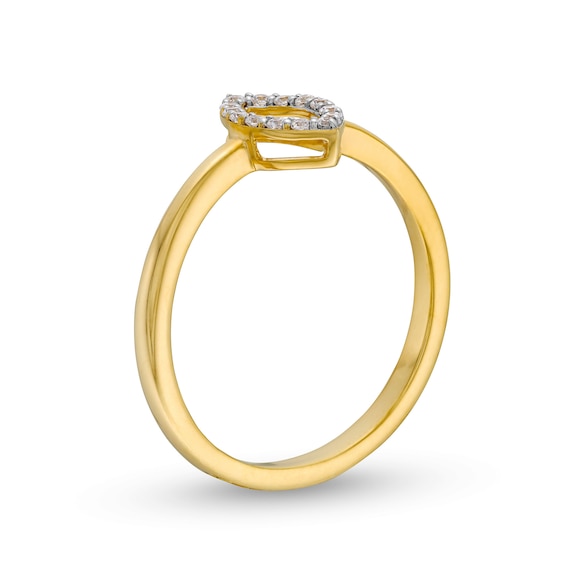 1/10 CT. T.w. Diamond Marquise Outline Ring in 10K Gold