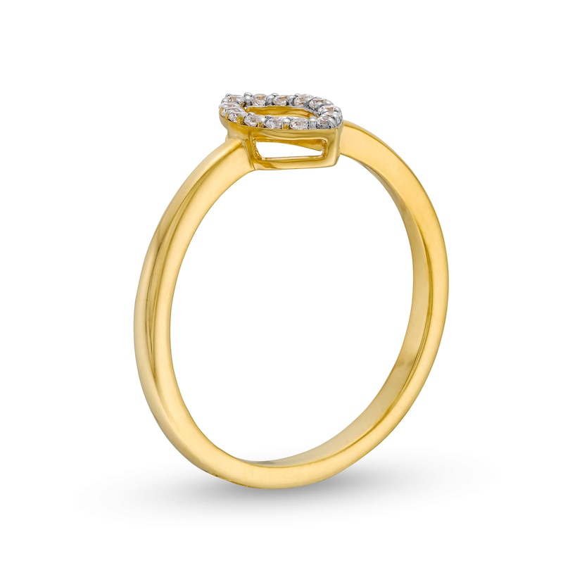 Main Image 3 of 1/10 CT. T.W. Diamond Marquise Outline Ring in 10K Gold