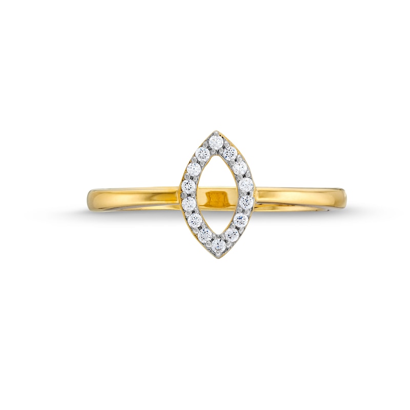 Main Image 4 of 1/10 CT. T.W. Diamond Marquise Outline Ring in 10K Gold