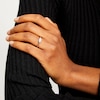 Thumbnail Image 2 of 1/6 CT. T.W. Sideways Marquise-Shaped Multi-Diamond Knife Edge Shank Signet Ring in 10K White Gold