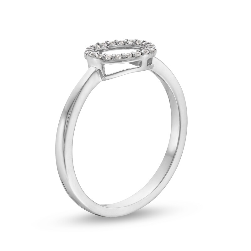 Main Image 3 of 1/10 CT. T.W. Diamond Open Circle Ring in Sterling Silver
