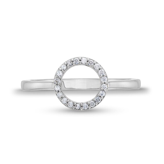 1/10 CT. T.w. Diamond Open Circle Ring in Sterling Silver