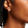 Thumbnail Image 2 of 1/10 CT. T.W. Diamond Open Pear-Shaped Hoop Earrings in 10K Gold