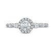 Thumbnail Image 4 of 1 CT. T.W. Multi-Diamond Framed Engagement Ring in 14K White Gold