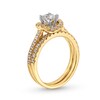 Thumbnail Image 3 of 1-1/6 CT. T.W. Diamond Swirl Frame Bridal Set in 14K Gold