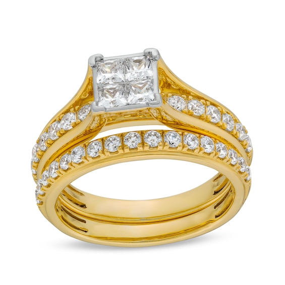1-1/3 CT. T.w. Multi-Diamond Composite Bridal Set in 14K Gold