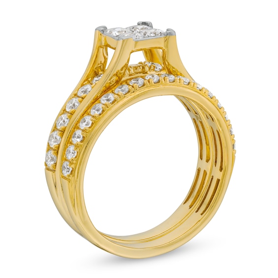1-1/3 CT. T.w. Multi-Diamond Composite Bridal Set in 14K Gold