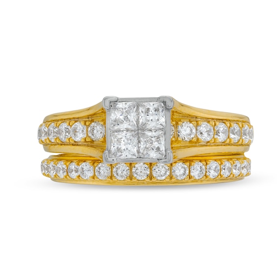 1-1/3 CT. T.w. Multi-Diamond Composite Bridal Set in 14K Gold