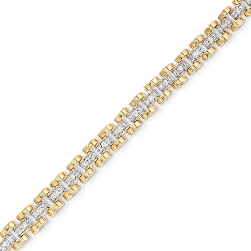 Main Image 1 of 2 CT. T.W. Diamond Link Bracelet in 10K Gold - 7"