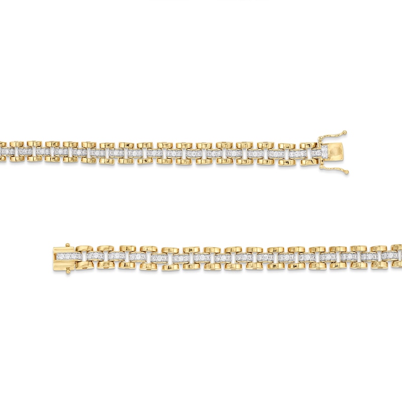 Main Image 3 of 2 CT. T.W. Diamond Link Bracelet in 10K Gold - 7"