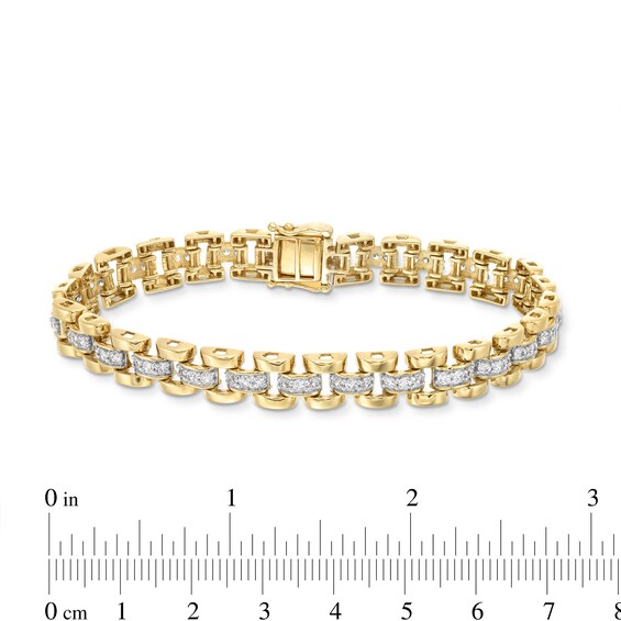 2 CT. T.w. Diamond Link Bracelet in 10K Gold - 7"