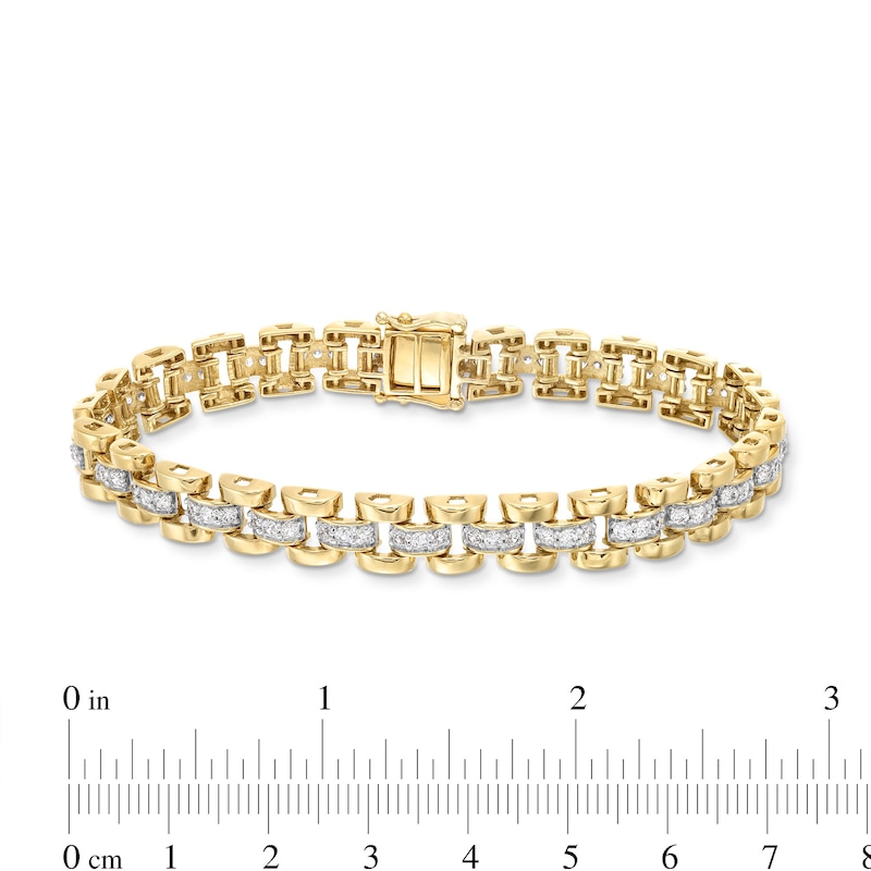 Main Image 4 of 2 CT. T.W. Diamond Link Bracelet in 10K Gold - 7"