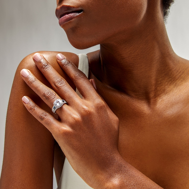 Main Image 2 of TRUE Lab-Grown Diamonds by Vera Wang Love 2 CT. T.W. Cushion Framed Engagement Ring in 14K White Gold (F/VS2)
