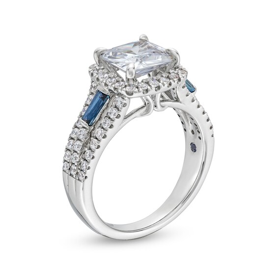True Lab-Grown Diamonds by Vera Wang Love 2 CT. T.w. Cushion Framed Engagement Ring in 14K White Gold (F/Vs2)