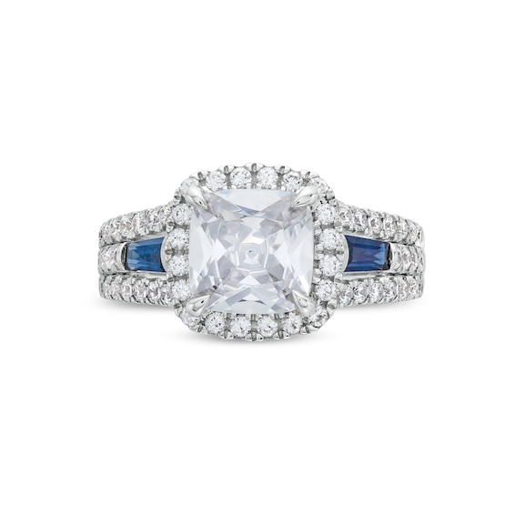 True Lab-Grown Diamonds by Vera Wang Love 2 CT. T.w. Cushion Framed Engagement Ring in 14K White Gold (F/Vs2)
