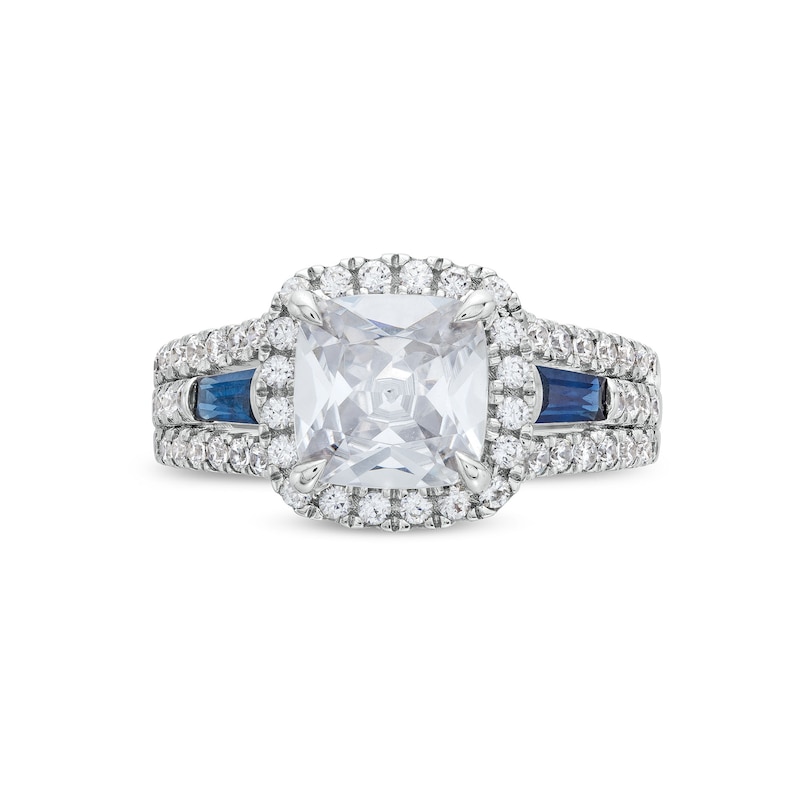 Main Image 4 of TRUE Lab-Grown Diamonds by Vera Wang Love 2 CT. T.W. Cushion Framed Engagement Ring in 14K White Gold (F/VS2)