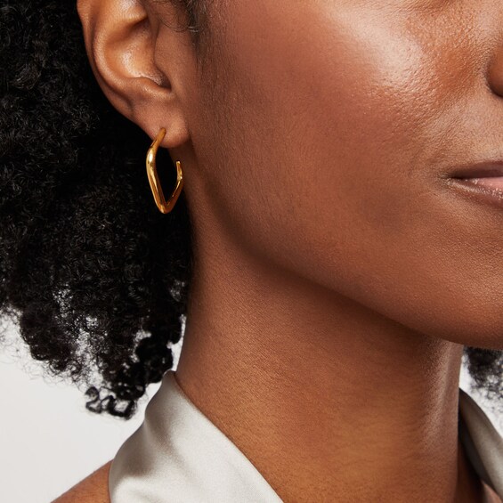 Zales x Soko Laini Midi Hoop Earrings in Brass with 24K Gold Plate