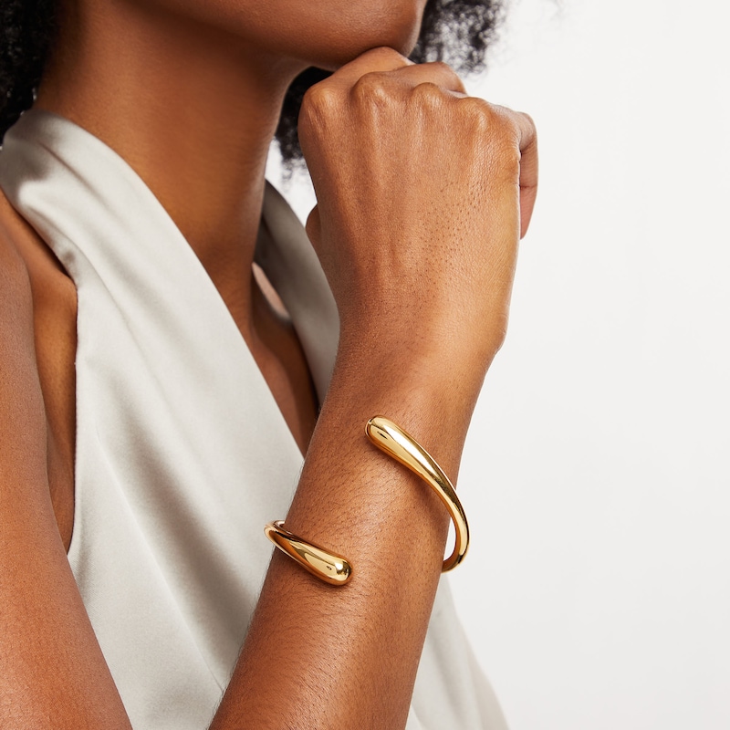 Zales x SOKO Twisted Dash Cuff Bracelet in Brass with 24K Gold Plate