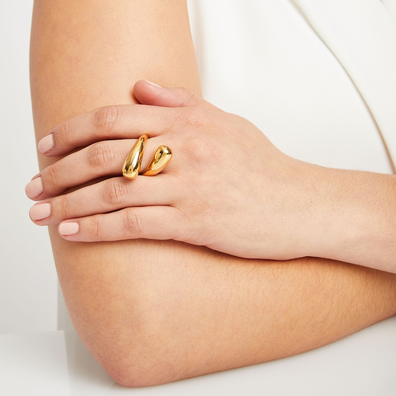 Zales x SOKO Twisted Dash Ring in Brass with 24K Gold Plate
