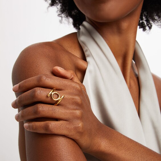 Zales x Soko Obiti Open Circle Ring Brass with 24K Gold Plate