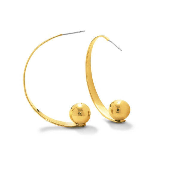 Zales x Soko Obiti Tapered Hoop Earrings in Brass with 24K Gold Plate