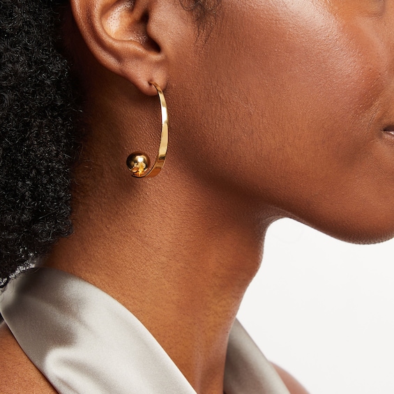 Zales x Soko Obiti Tapered Hoop Earrings in Brass with 24K Gold Plate