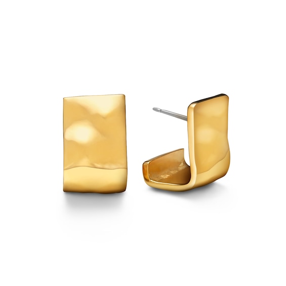 Zales x Soko Bahari Square Hoop Earrings in Brass with 24K Gold Plate