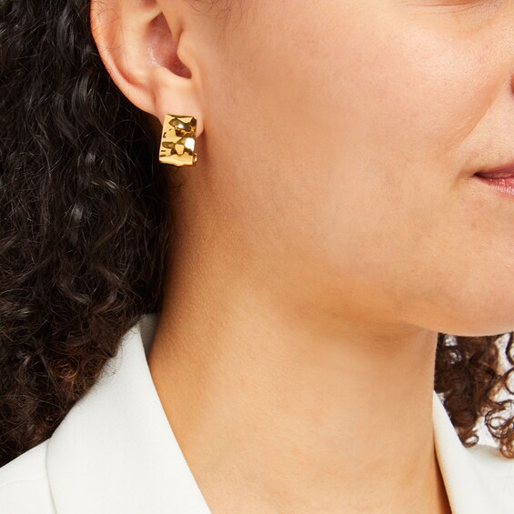 Zales x Soko Bahari Square Hoop Earrings in Brass with 24K Gold Plate
