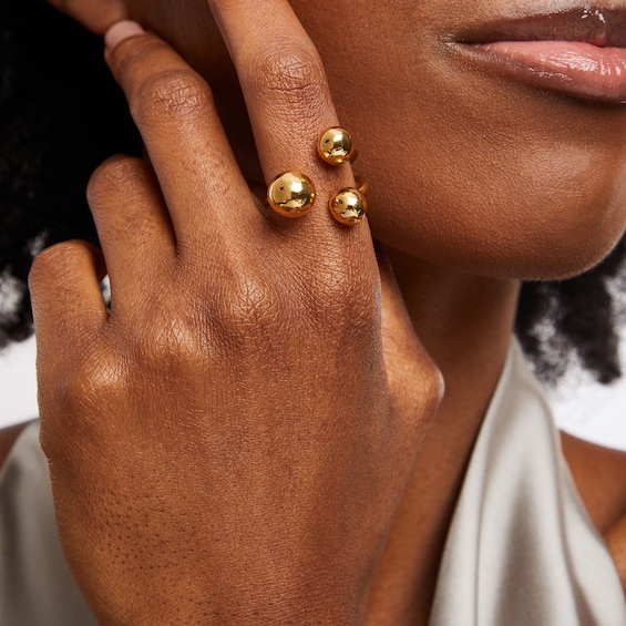Zales x Soko Obiti Statement Ring Brass with 24K Gold Plate