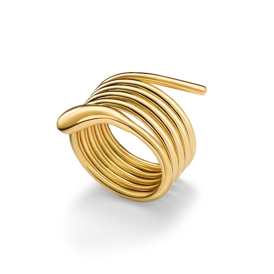 Zales x Soko Dash Coil Ring Brass with 24K Gold Plate