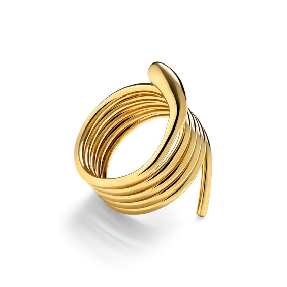 Zales x Soko Dash Coil Ring Brass with 24K Gold Plate
